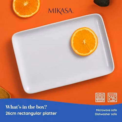Mikasa Chalk White Porcelain Serving Platter, W: 26.5 cm, D: 18 cm – 2