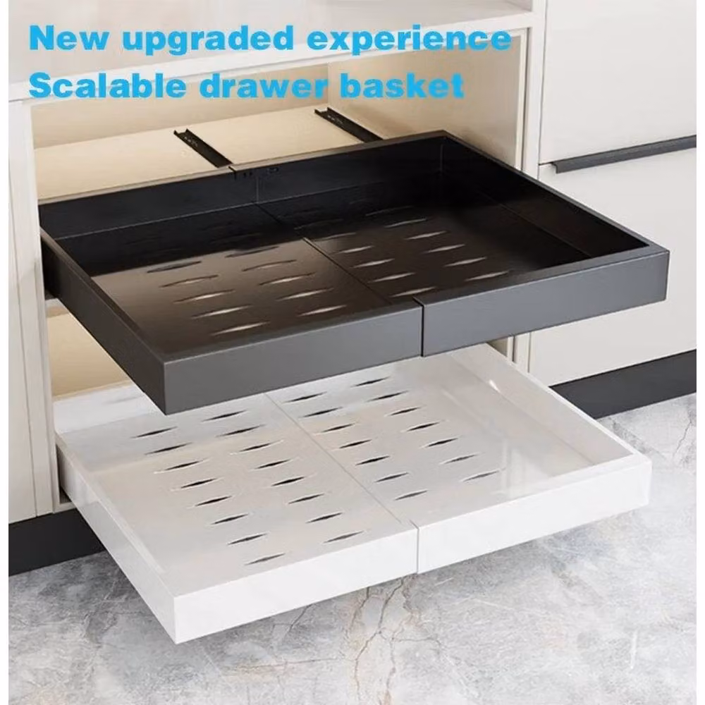 Kelvenix Black Metal Expandable Pull-out Cabinet Tray and Telescopic Drawer Insert – 3