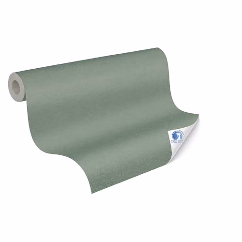 Livingwalls DESIGNDROP Pre-pasted Non-Woven Plain Wallpaper in Green, 10.05m x 0.53m