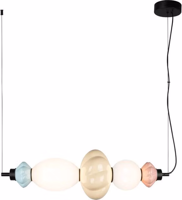 Netlighting Tordi Modern LED Bar Pendant Light in Multicolour Glass and Metal, 3000K Warm White