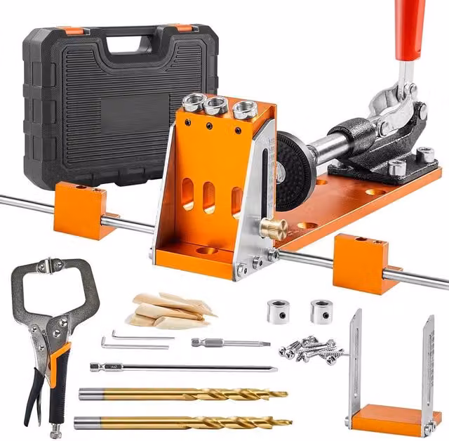 VOGREX Pocket Hole Jig Kit Joinery Woodworking System in Orange – 1