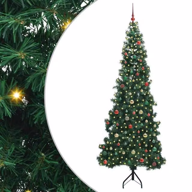 Berkfield Home Green Artificial Christmas Tree with Metal and Plastic Construction, Height: 240 cm