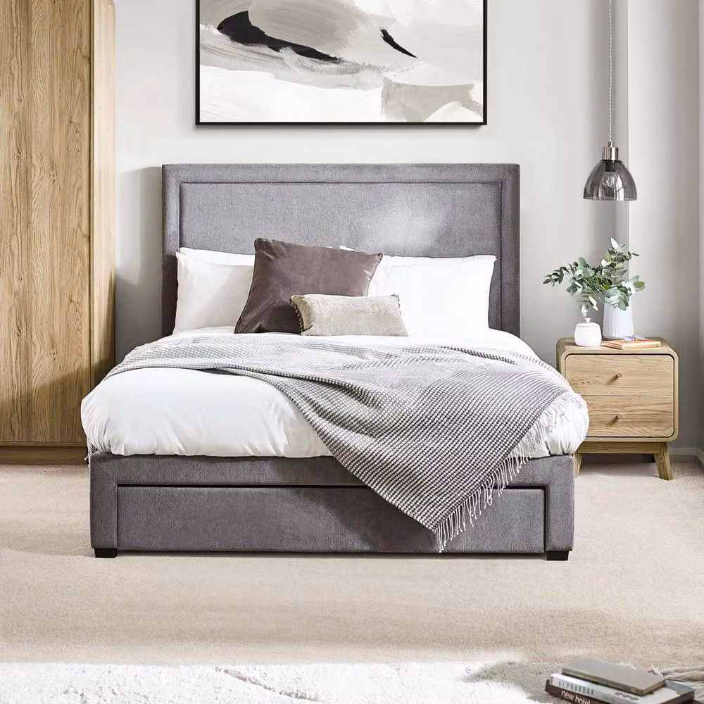 Cheshire Citrine Upholstered 4 Drawer Storage Bed in Grey, King Size 150 x 200 cm – 3