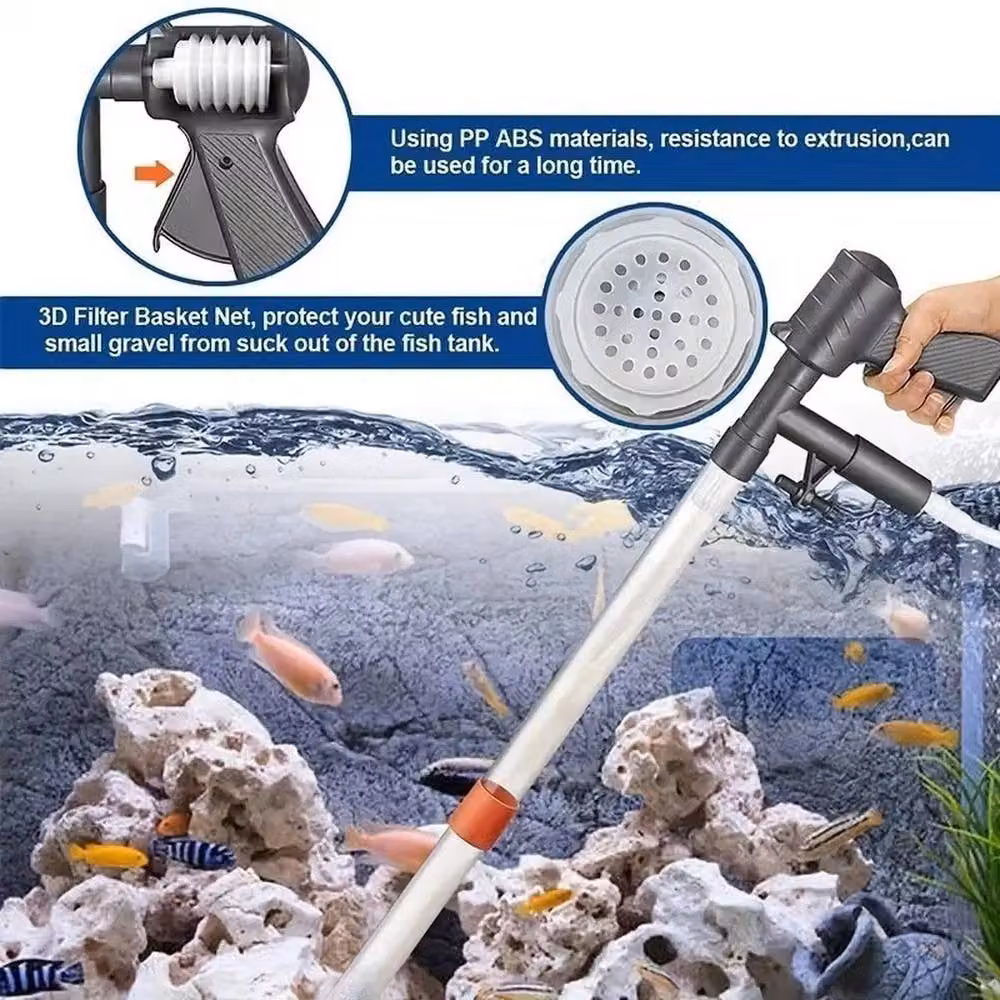 Nordara Aquarium Cleaner Kit Vacuum Pump and Gravel Siphon in White – 5