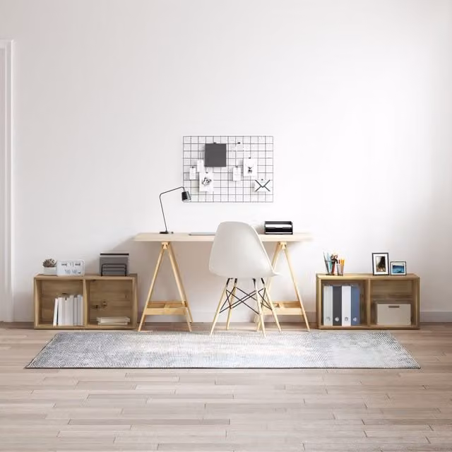 Berkfield Home 2-Piece Artisan Oak Cube Shelving Unit with Adjustable Shelves, Brown, W/D/H: 72 x 35 x 36.5 cm