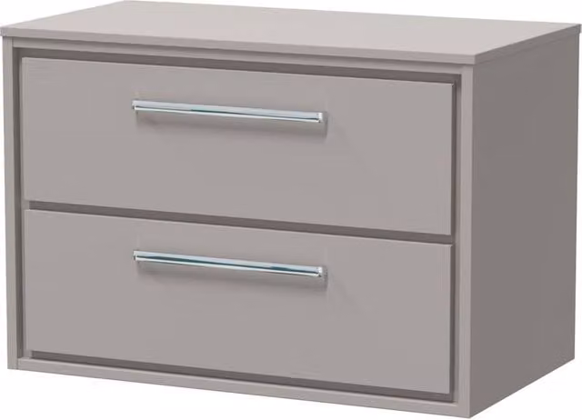 Balterley 800mm Wall Hung 2-Drawer Vanity with Worktop in Pebble Grey