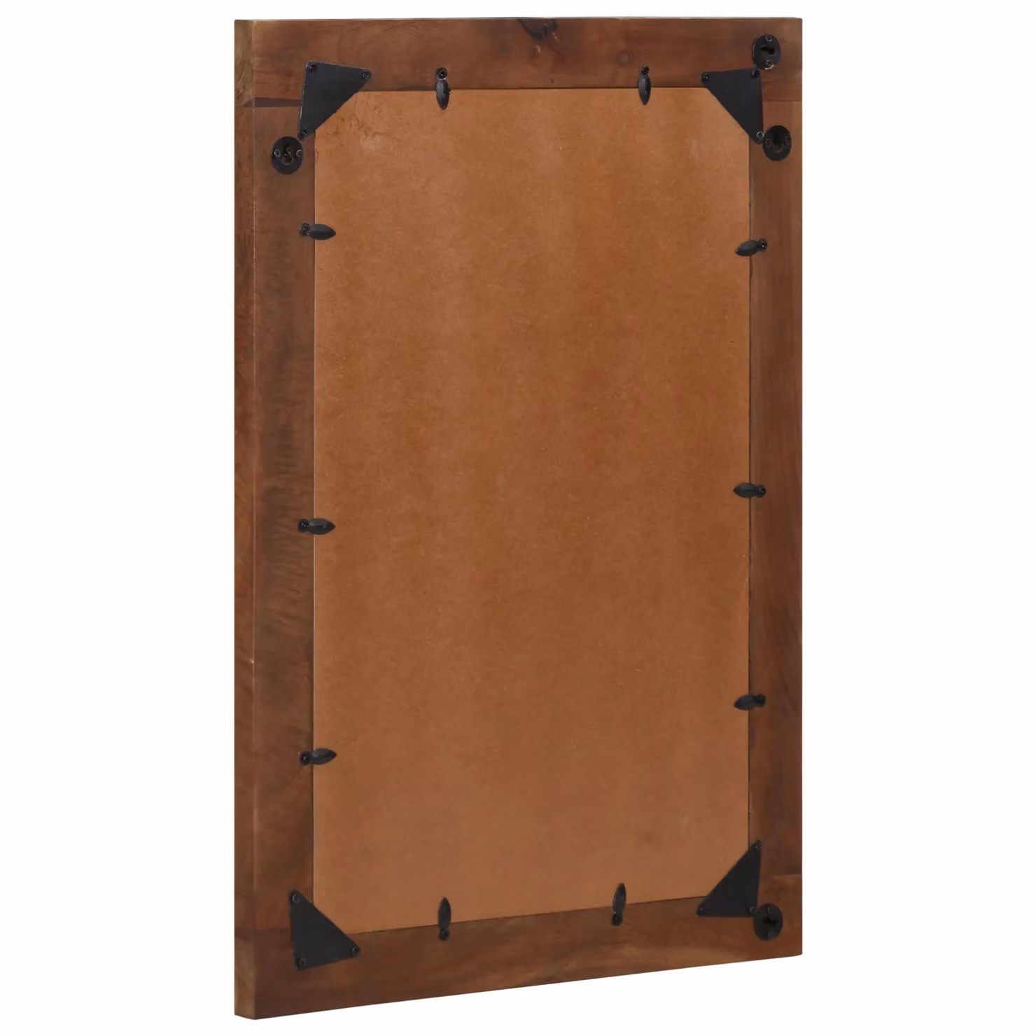 Berkfield Home Classic Rectangular Wall Mirror in Brown Solid Wood, W: 50 cm, H: 70 cm, D: 3 cm – 3
