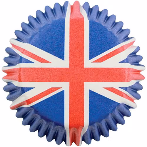 PME Mini Union Jack Baking Cases for Cupcakes, Pack of 100, Red, White and Blue – 1