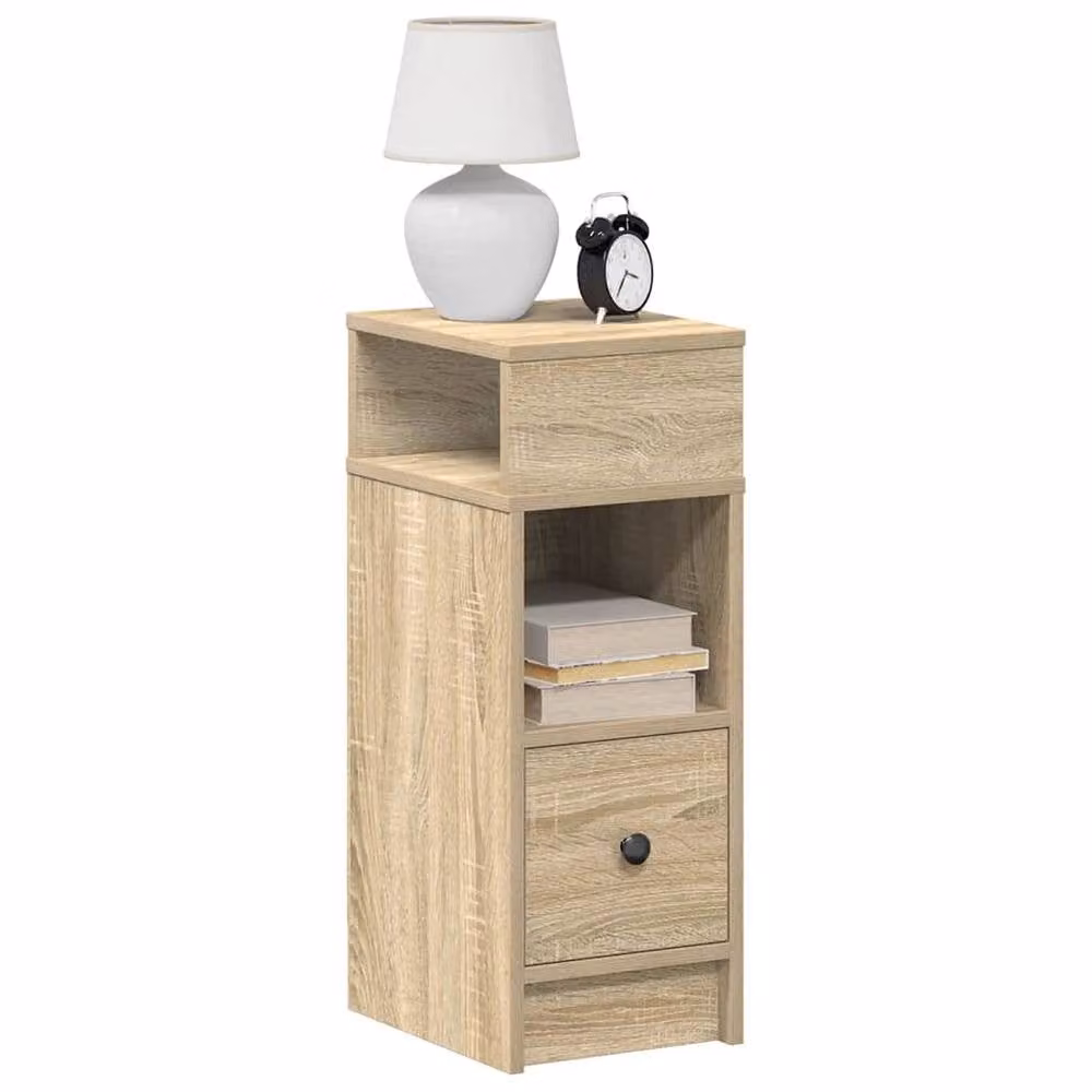 Berkfield Home Set of 2 Durable Bedside Cabinets with Drawer in Sonoma Oak Light Brown, W/D/H: 25 x 31 x 66 cm – 1