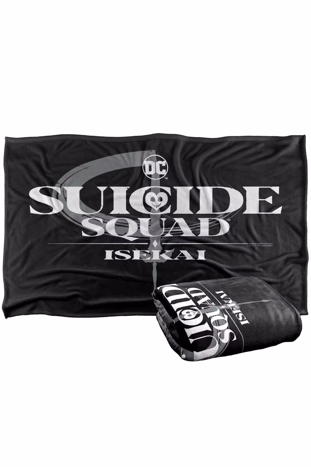 Warner Bros. Suicide Squad Isekai Logo Super Soft Fluffy Polyester Throw Blanket, Multicolour and Black, Large – 2