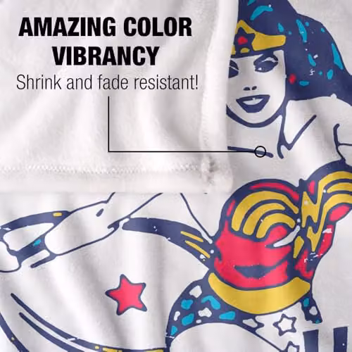 LOGOVISION Wonder Woman DC Stars Super Soft Silky Touch Fleece Throw Blanket, Multicolour, W: 127 cm x L: 152.4 cm – 2