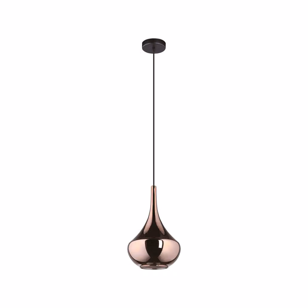 Eglo Almoster Modern Tear-Shaped Copper and Glass Pendant Light – 2