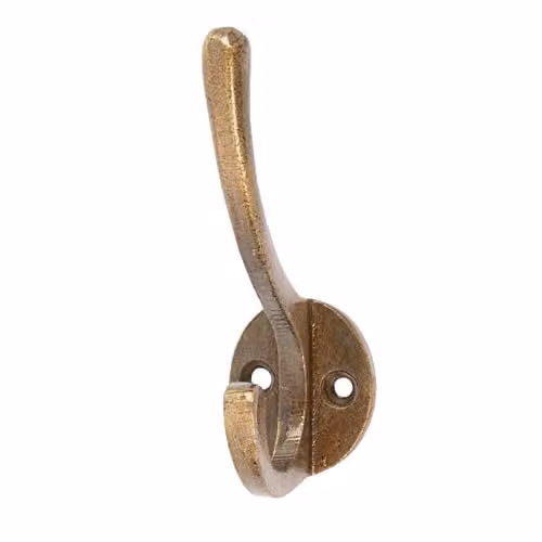 Hammer and Tongs Gold Metal Hat and Coat Hanging Hook, W: 2.5 cm, H: 8 cm