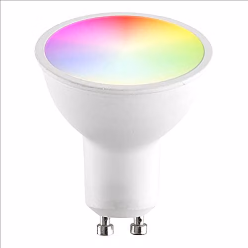 Loops Smart 5.8W GU10 RGB CCT LED Bulb, Dimmable WiFi Colour Changing Lamp in White and Multicolour, 350 Lumen