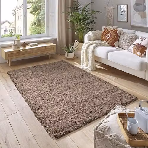 Smart Living Shaggy Area Rug in Beige, 5cm Pile, W/D: 80 x 150 cm – 2