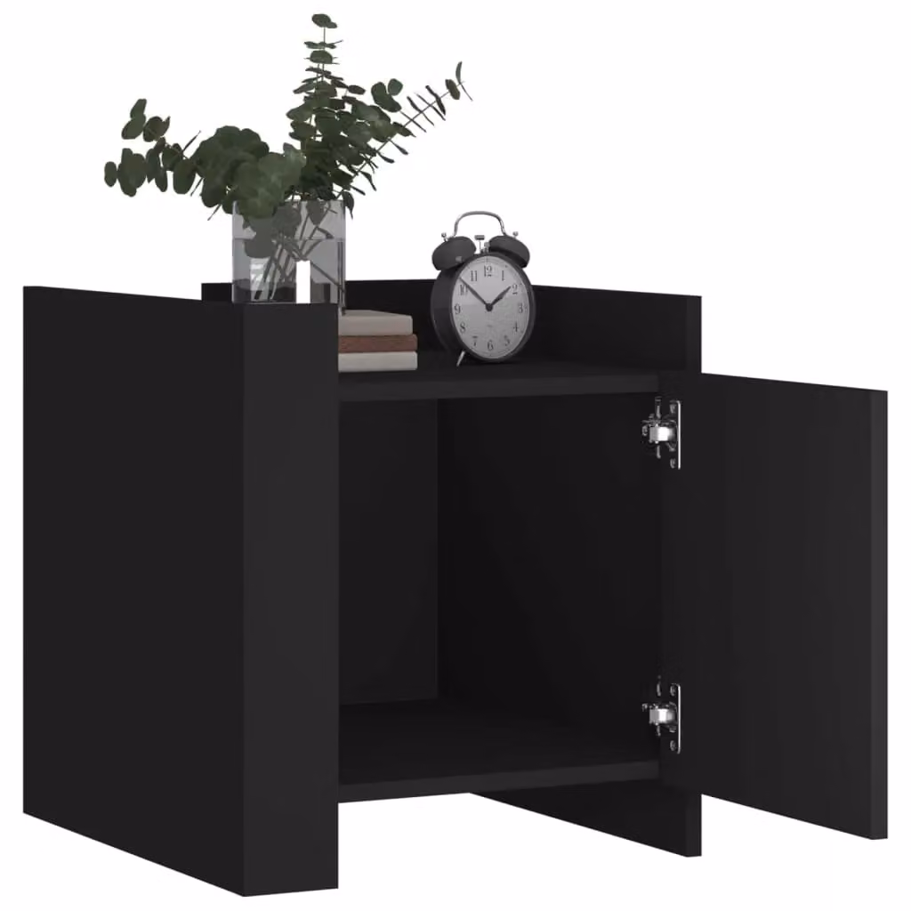 Berkfield Home Black Bedside Cabinet W/D/H: 45 x 50 x 50 cm – 3