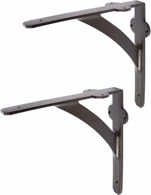 Hammer and Tongs Matt Black Iron Shelf Bracket, Pack of 2 – 1