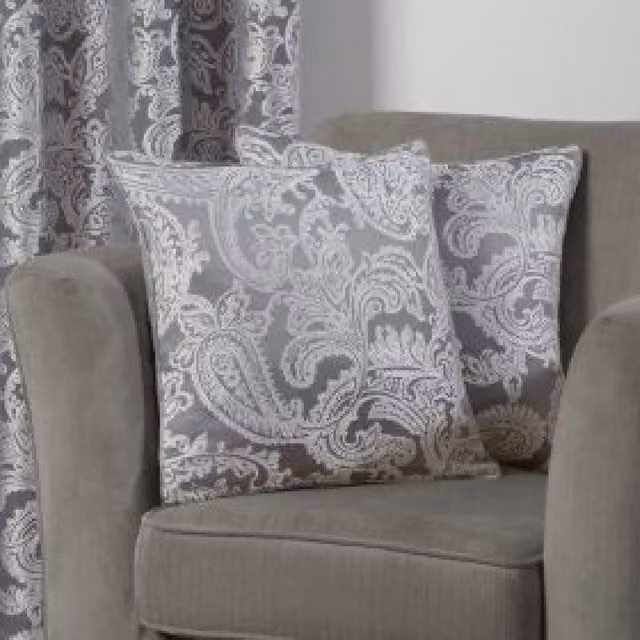 New Edge Blinds Cavendish Square Cushion Cover in Grey, W/D/H: 43 x 43 x 43 cm