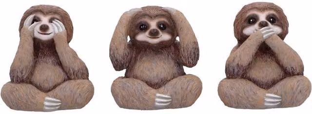Nemesis Now Three Wise Sloths Brown Plastic Tabletop Figurines, Height: 8 cm