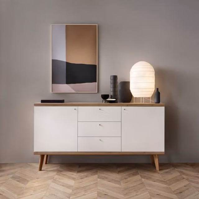 Abakus Direct Large Prime Sideboard in White Rustic Wood