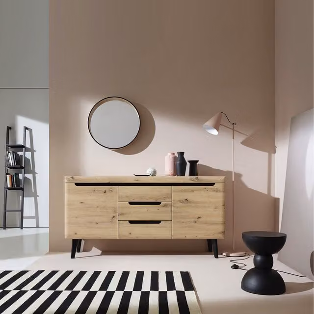 Abakus Direct Nordi Scandinavian Oak Sideboard in Brown