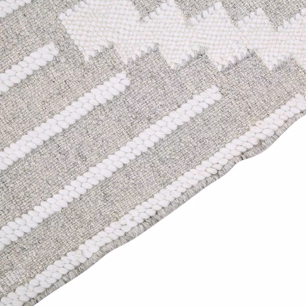 Wyld and Coco Ethnic Grey and White Indoor-Outdoor Area Rug, W: 140 cm, L: 200 cm – 2
