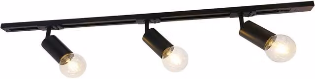 Netlighting Marvi Modern 3 Light Adjustable Ceiling Spotlight Bar in Black with E27 Sockets