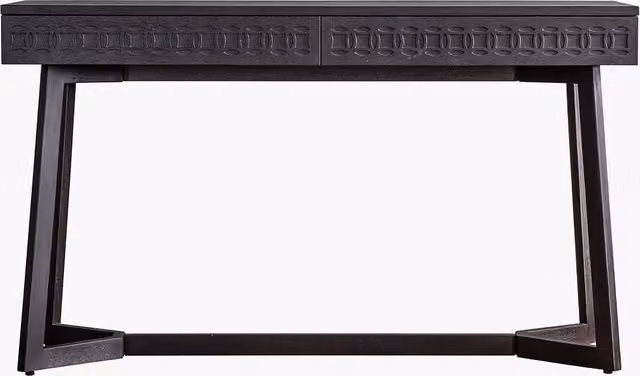 Perch & Parrow Sadie Two Drawer Mango Wood Writing Desk in Anthracite