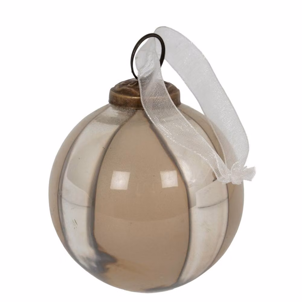 Lemon Pavilion Silver Glass Baubles (Set of 6) W: 8 cm, D: 8 cm, H: 8 cm – 2