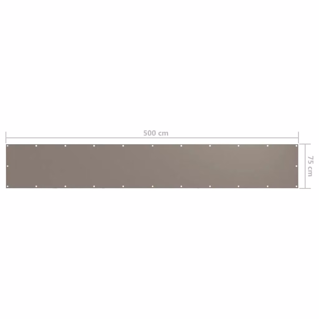 Berkfield Home Balcony Screen in Taupe Oxford Fabric, W: 75 cm, L: 500 cm – 2