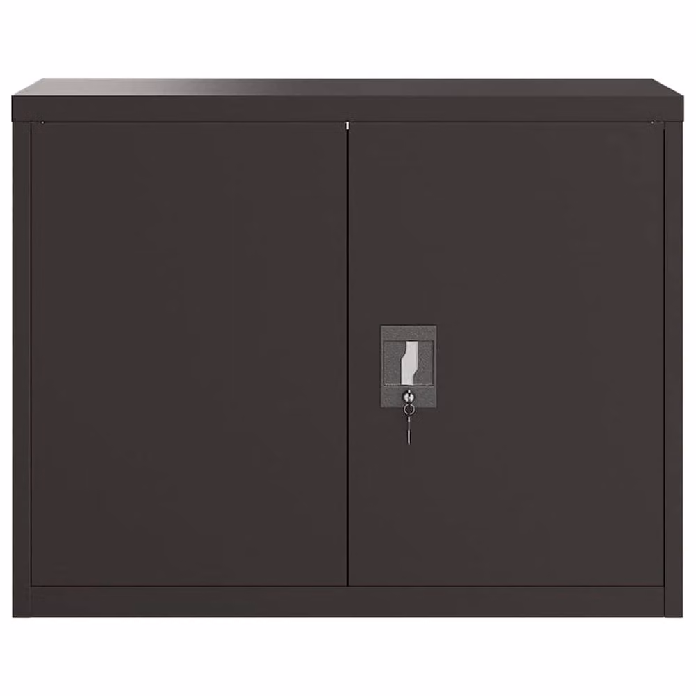 Berkfield Home Black Metal Wall Mounted File Cabinet with Lock and Adjustable Shelves W/D/H: 90 x 40 x 70 cm – 2