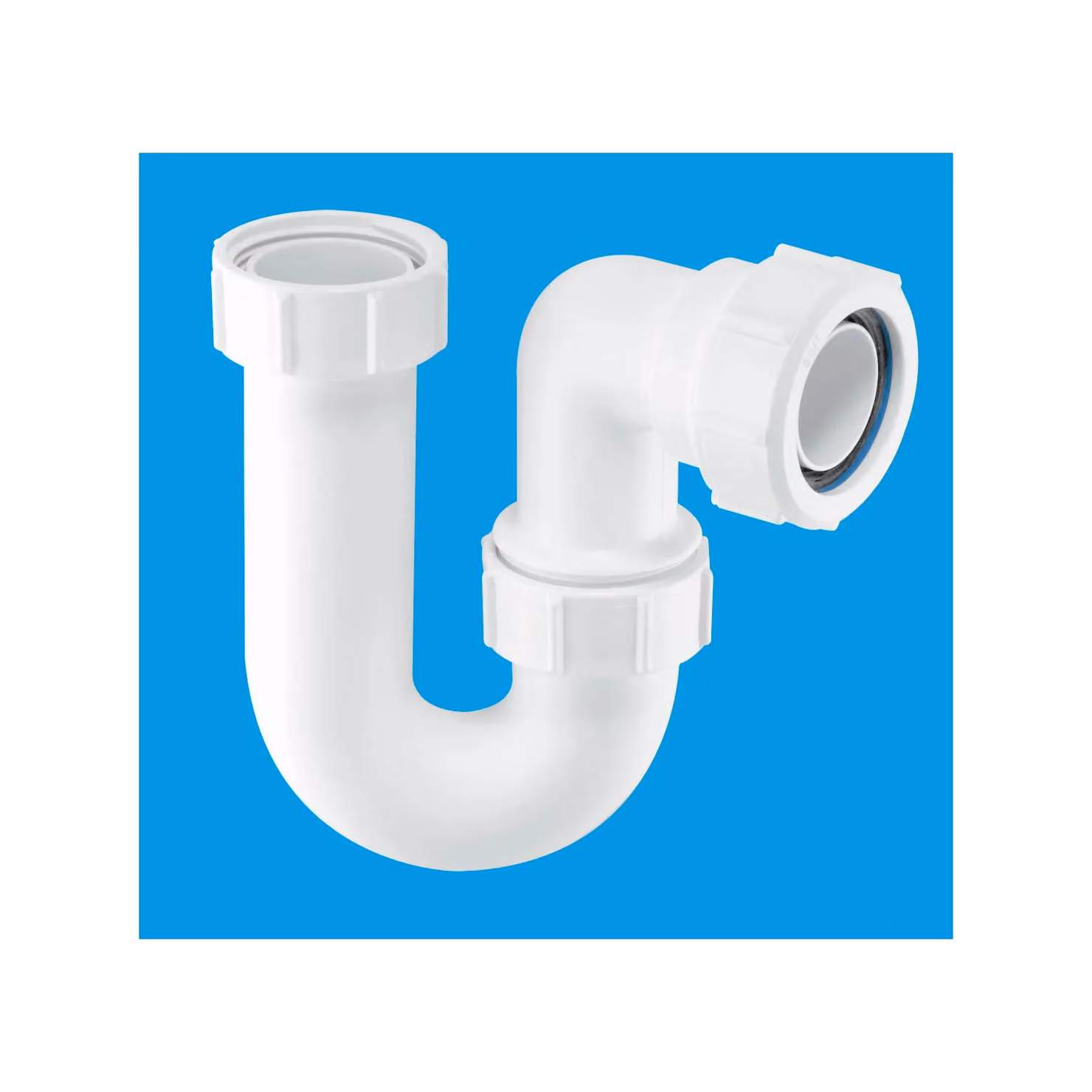McAlpine SA10 1.25 inch 75mm White Plastic Tubular Swivel P Trap with Multifit Outlet – 2