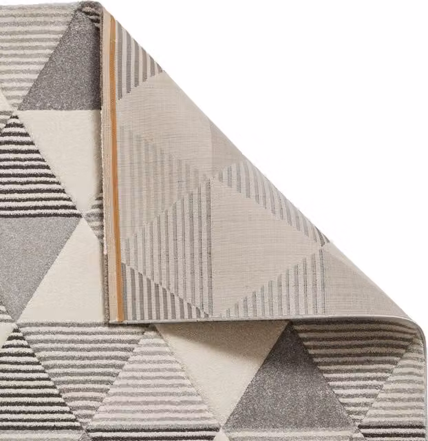 Terrys Modern Abstract Rectangular Rug in Grey, Beige and Multicolour, W/D/H: 120 x 170 cm