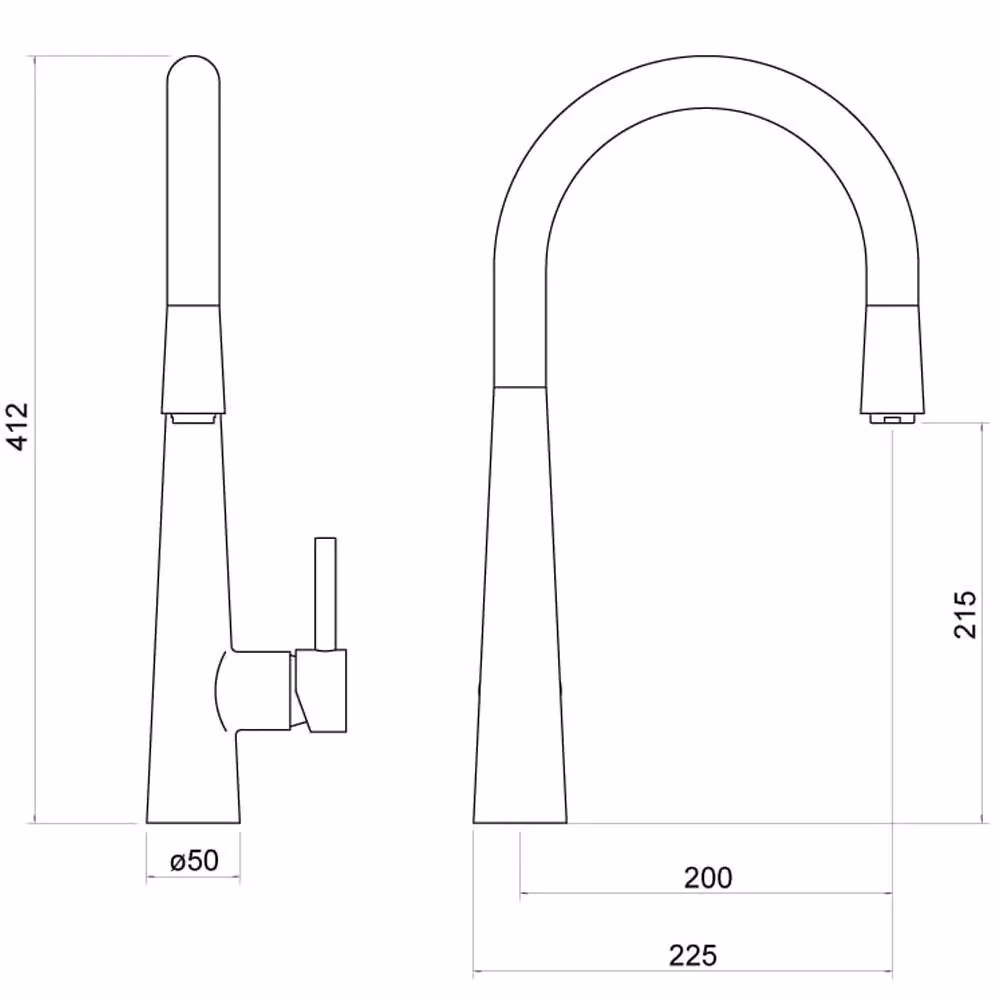 Balterley Contemporary Pull Out Single Lever Kitchen Mixer Tap, Matt Black – 2