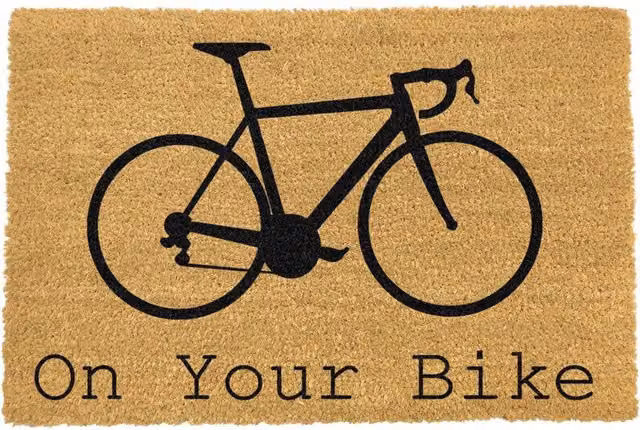 Artsy Mats On Your Bike Brown Coir and Rubber Non-Slip Weatherproof Doormat
