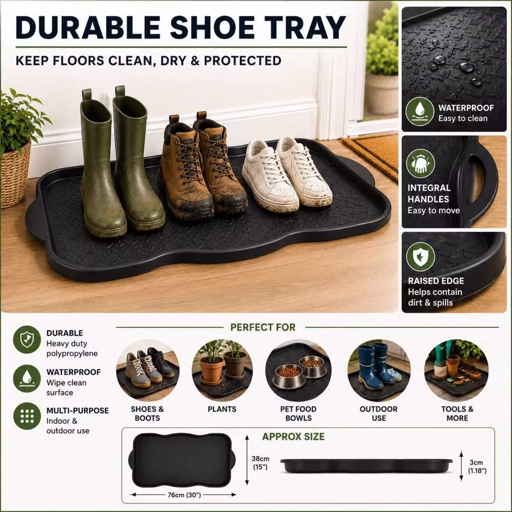 Marco Paul Multi Purpose Black Plastic Boot and Shoe Tray – 4