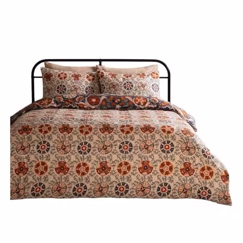 Furn Kinfolk Reversible Floral Cotton Blend Duvet Cover Set in Blue and Multicolour, Single, W/D/H: 90 x 200 cm – 3