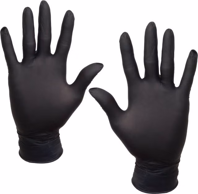 NOVECRAFTO Black Disposable Nitrile Gloves, Medium, Pack of 2 (200 Pieces Total)
