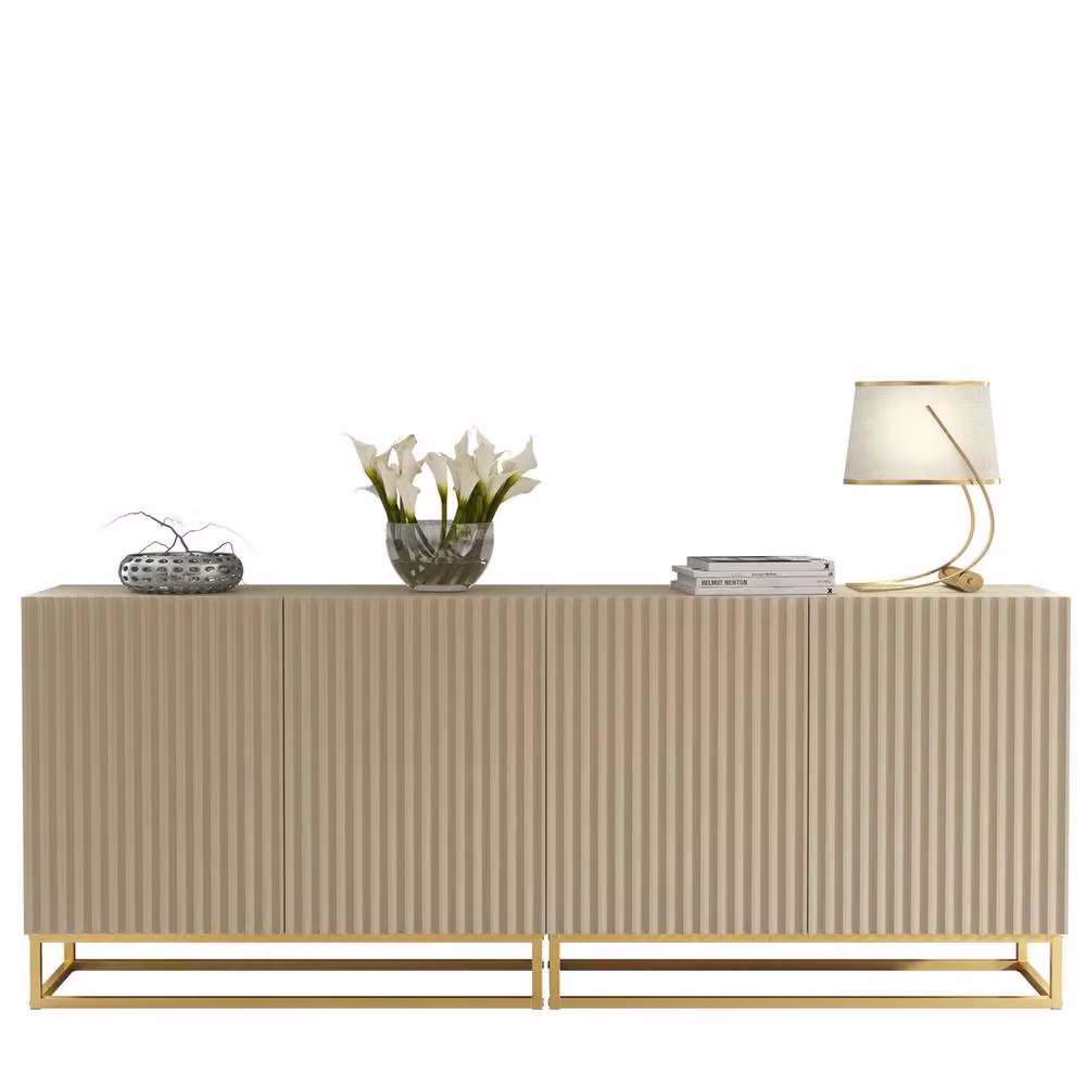 Mex Furniture LTD Ripple Duo Sideboard in Cashmere Warm Beige Taupe Finish – 4