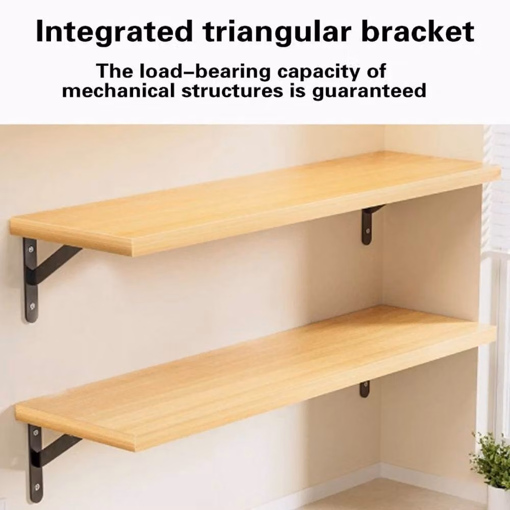 SPETLEK Set of 6 L-Shaped Wall Mounted Shelf Brackets in Matt Black Steel – 4