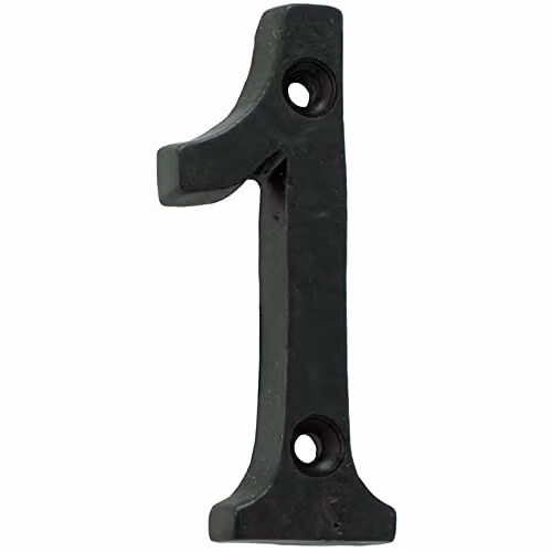 Loops Black Antique Iron Face Numeral Plaque, Height: 78 mm, Depth: 8 mm