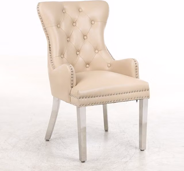 Modernique Rebecca Leather Armchairs in Beige, Set of 2