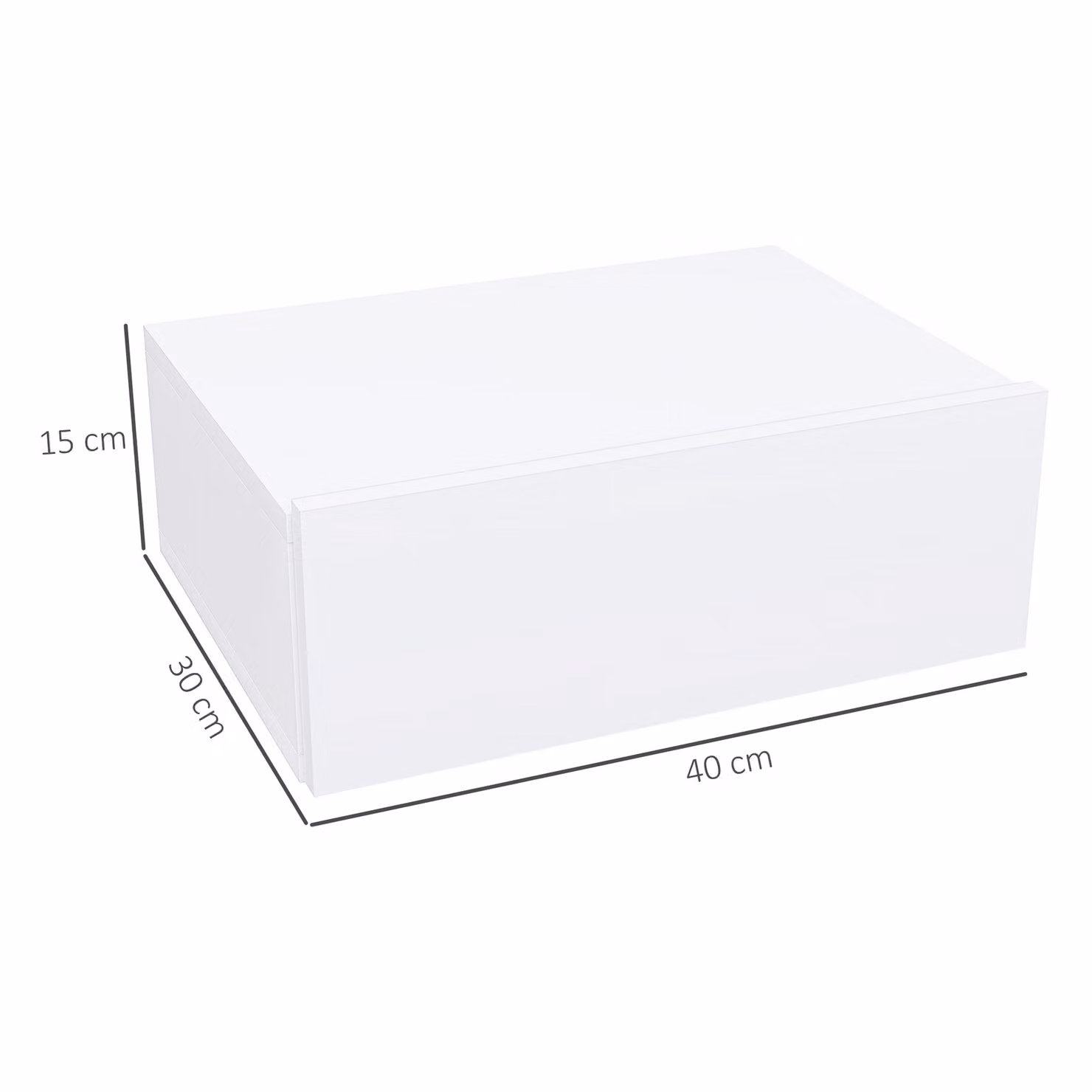 HOMCOM White Wall-Mounted Floating Bedside Table with Storage Drawer – 2