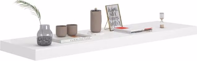 Berkfield Home Durable Floating Wall Shelf in White, W/D/H: 90 x 23.5 x 3.8 cm – 1