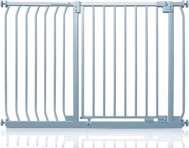 Safetots Elite Pressure Baby Gate, Extendable Swing Door, Grey, Width: 116 cm - 125 cm