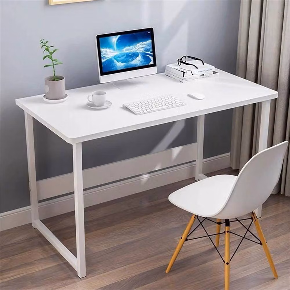 Nordara White Modern Home Office Computer Desk with Shelf – 2