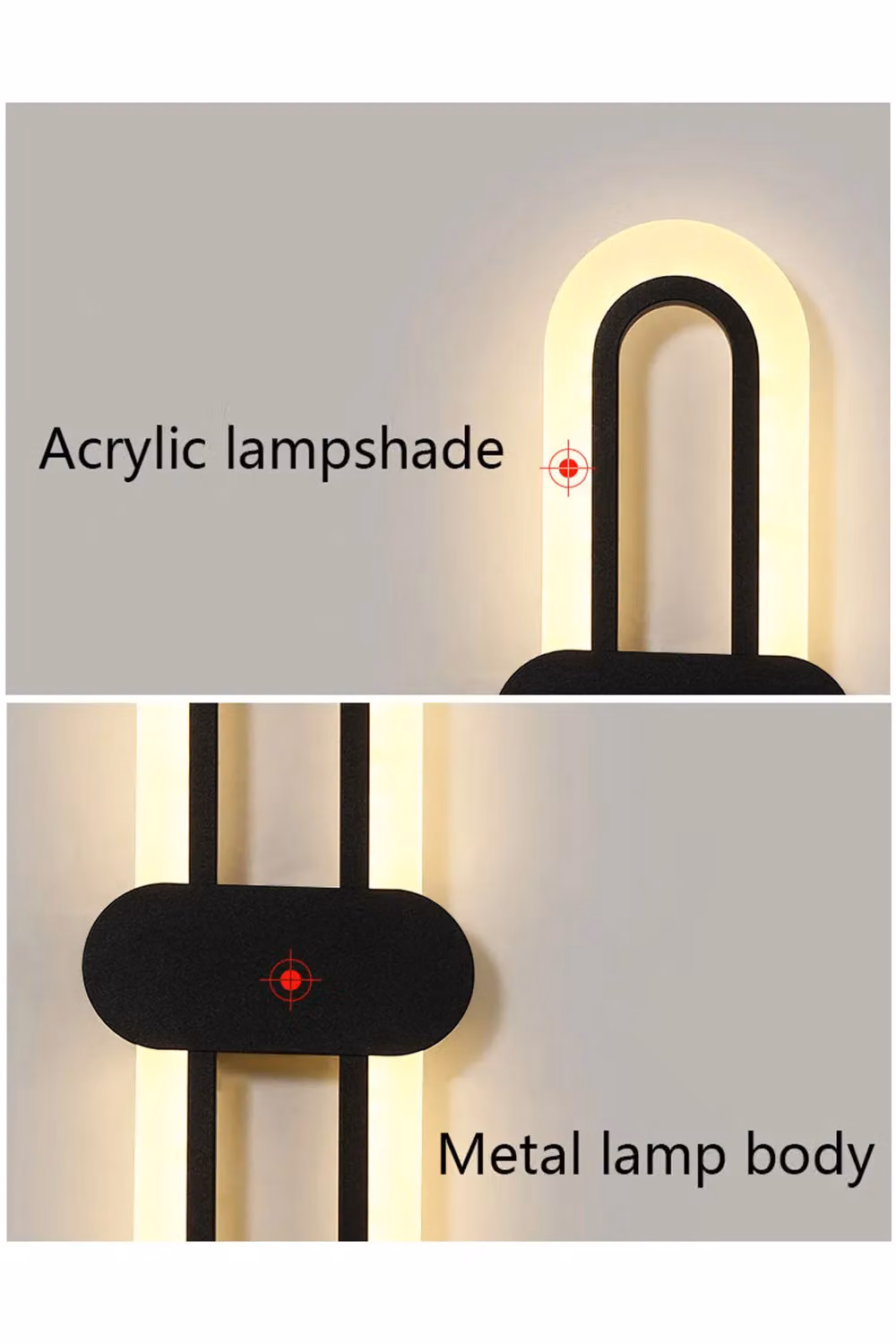 Living and Home Modern Oval LED Wall Light in Black and Multicolour – 2