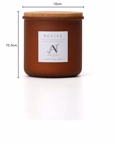 Aroma Naturals Revive Scented Candle in Brown Amber Glass with Cork Lid – 2