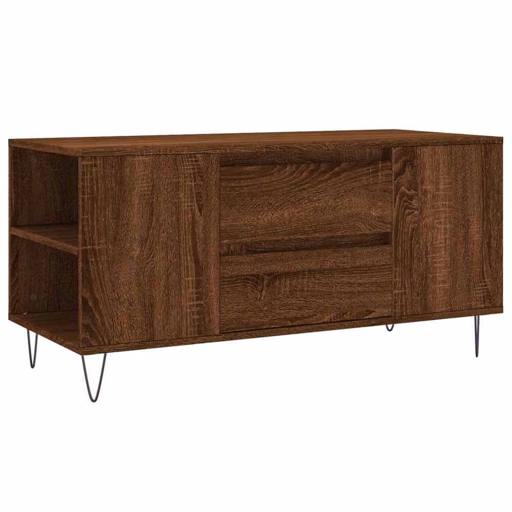 Berkfield Home Modern Rectangular Coffee Table in Brown Oak, W/D/H: 102 x 44.5 x 50 cm – 3