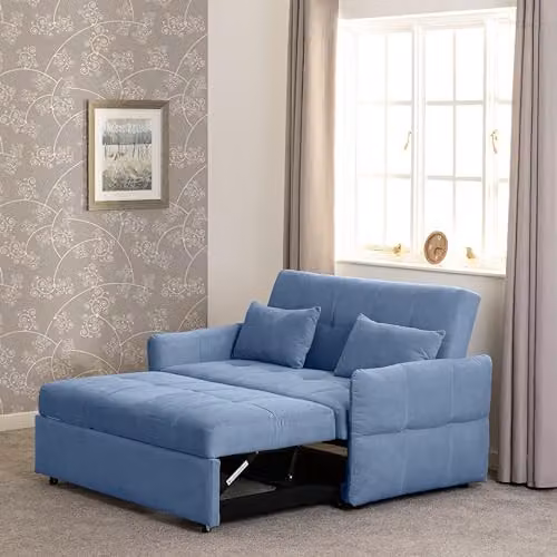 Seconique Chelsea Blue Fabric Sofa Bed – 2